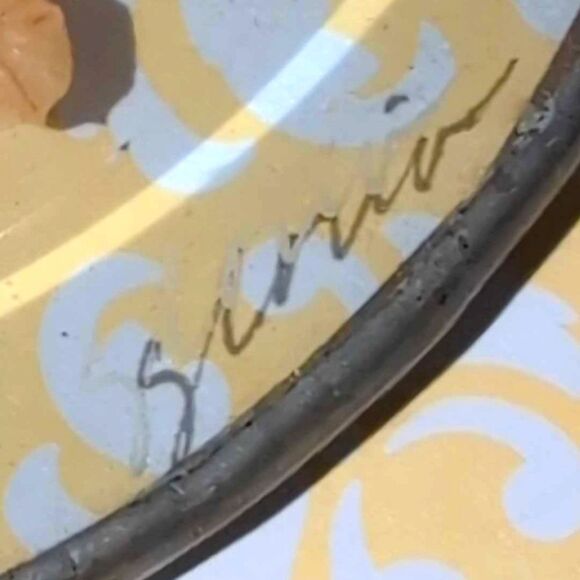 Vintage Pressed Dried Flowers, Silver Metal Trim Circle Shaped Beveled Gloria - Picture 2 of 6